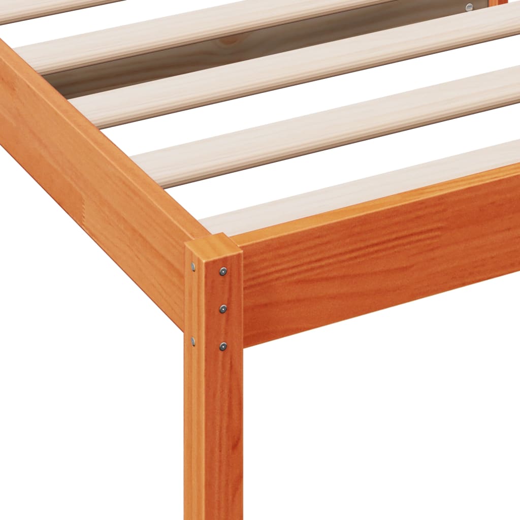 Sofá cama sin colchón madera maciza pino marrón cera 80x200 cm