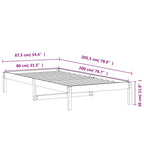 Sofá cama sin colchón madera maciza pino marrón cera 80x200 cm