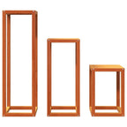 Soportes para plantas 3 piezas madera maciza pino marrón cera