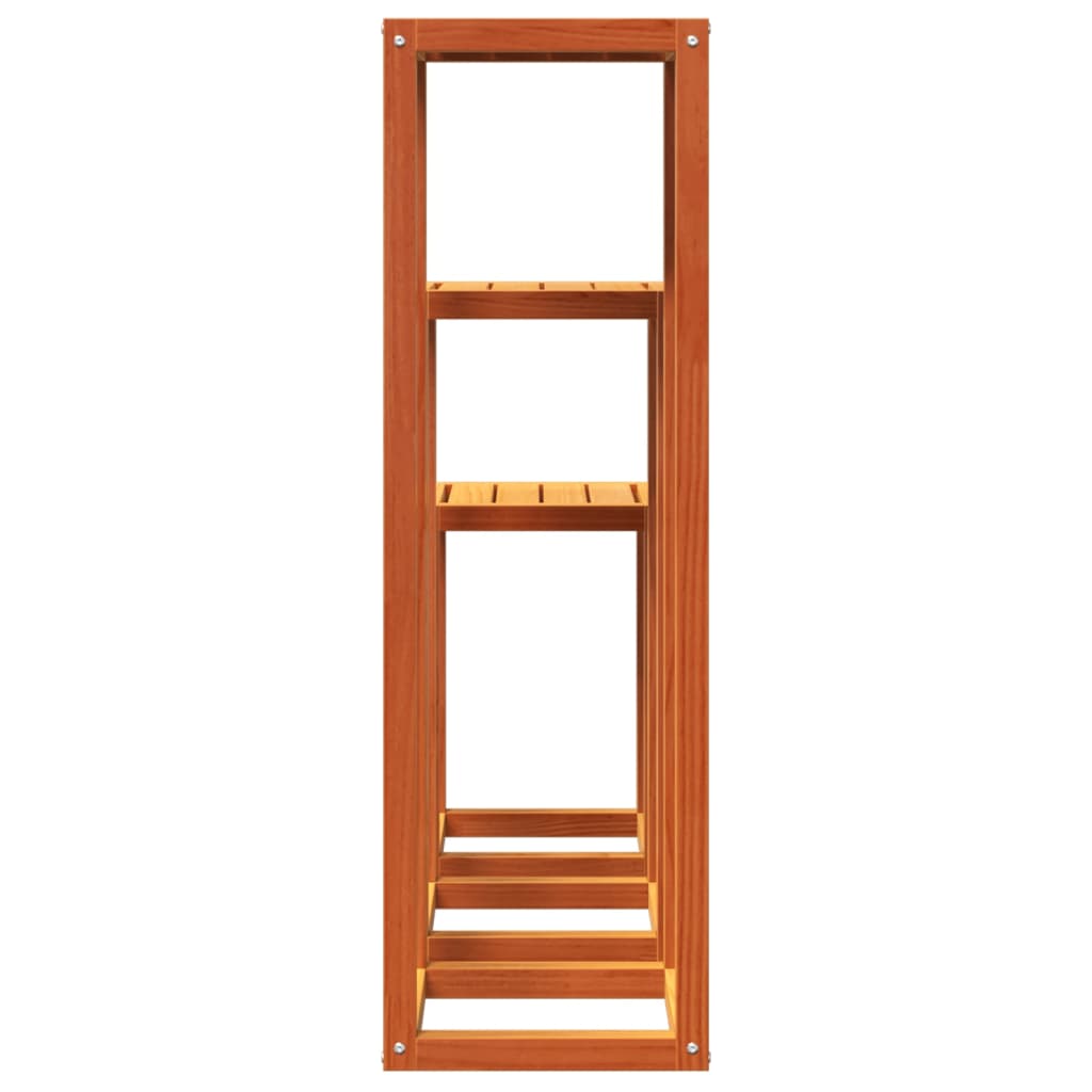 Soportes para plantas 3 piezas madera maciza pino marrón cera