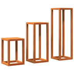 Soportes para plantas 3 piezas madera maciza pino marrón cera