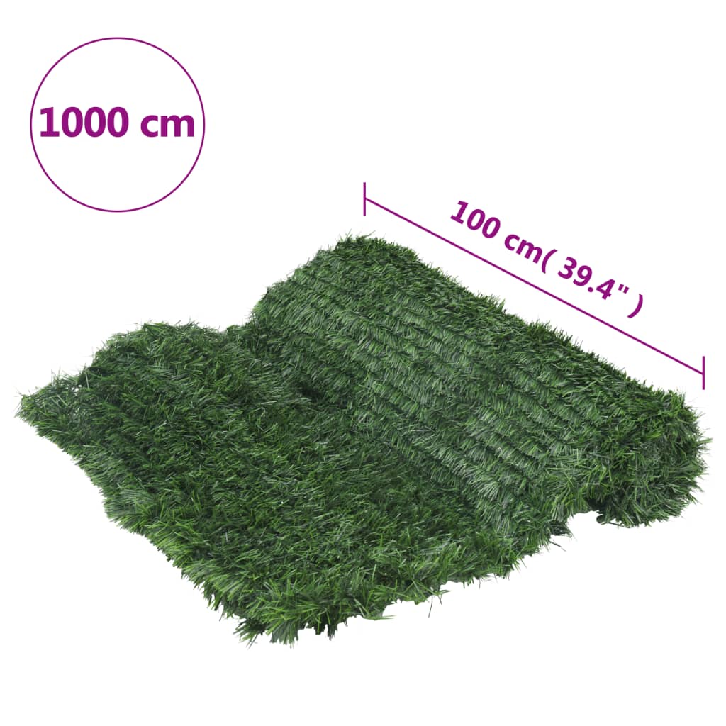 Valla de césped artificial verde 1x10 m