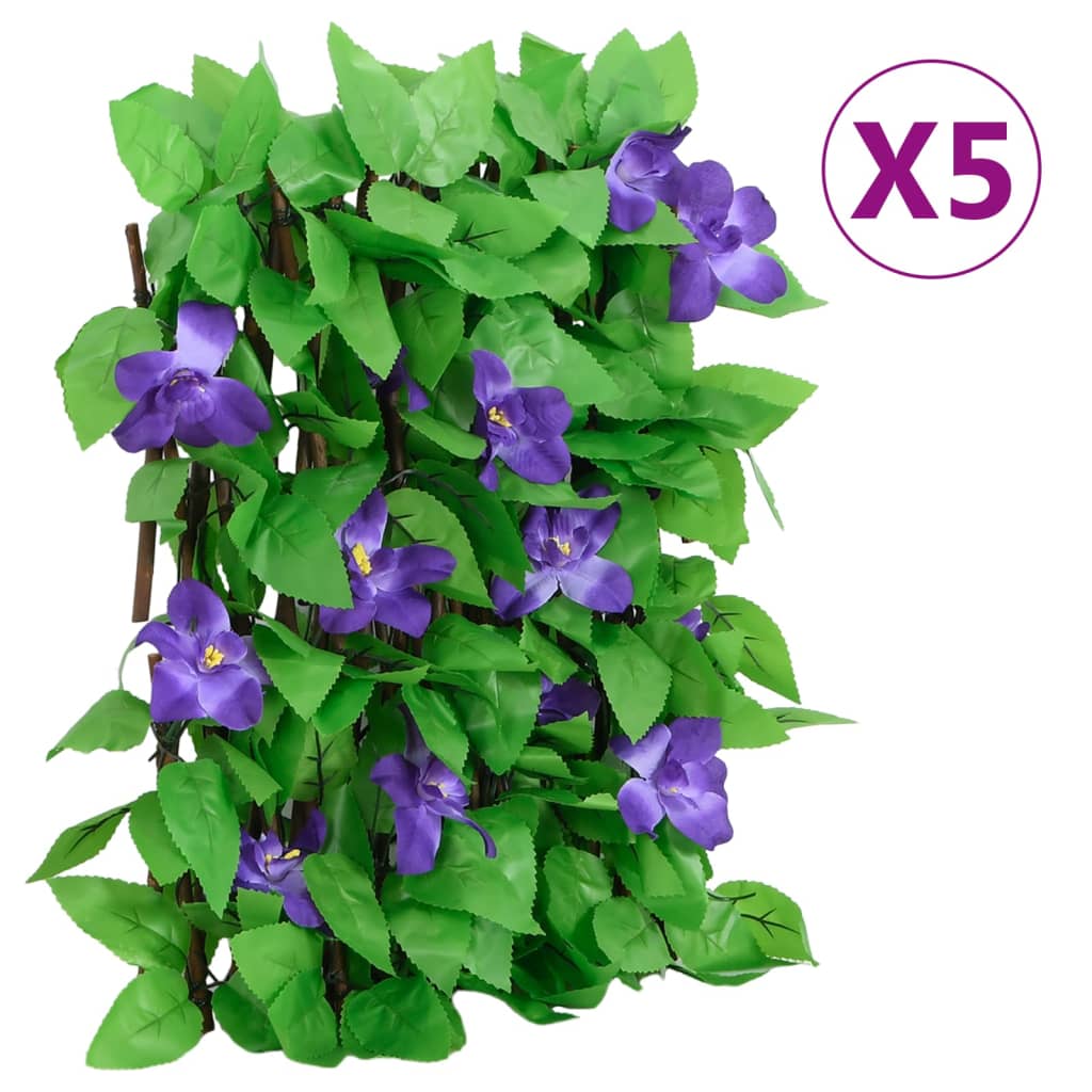 Enrejado expandible hiedra artificial verde 5 uds 180x30 cm