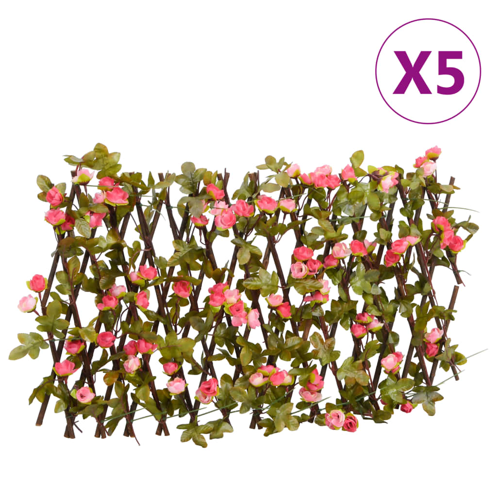 Enrejado expandible hiedra artificial verde 5 uds 180x30 cm