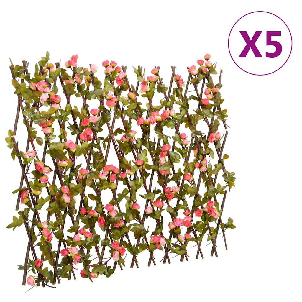 Enrejado expandible hiedra artificial verde 5 uds 180x30 cm