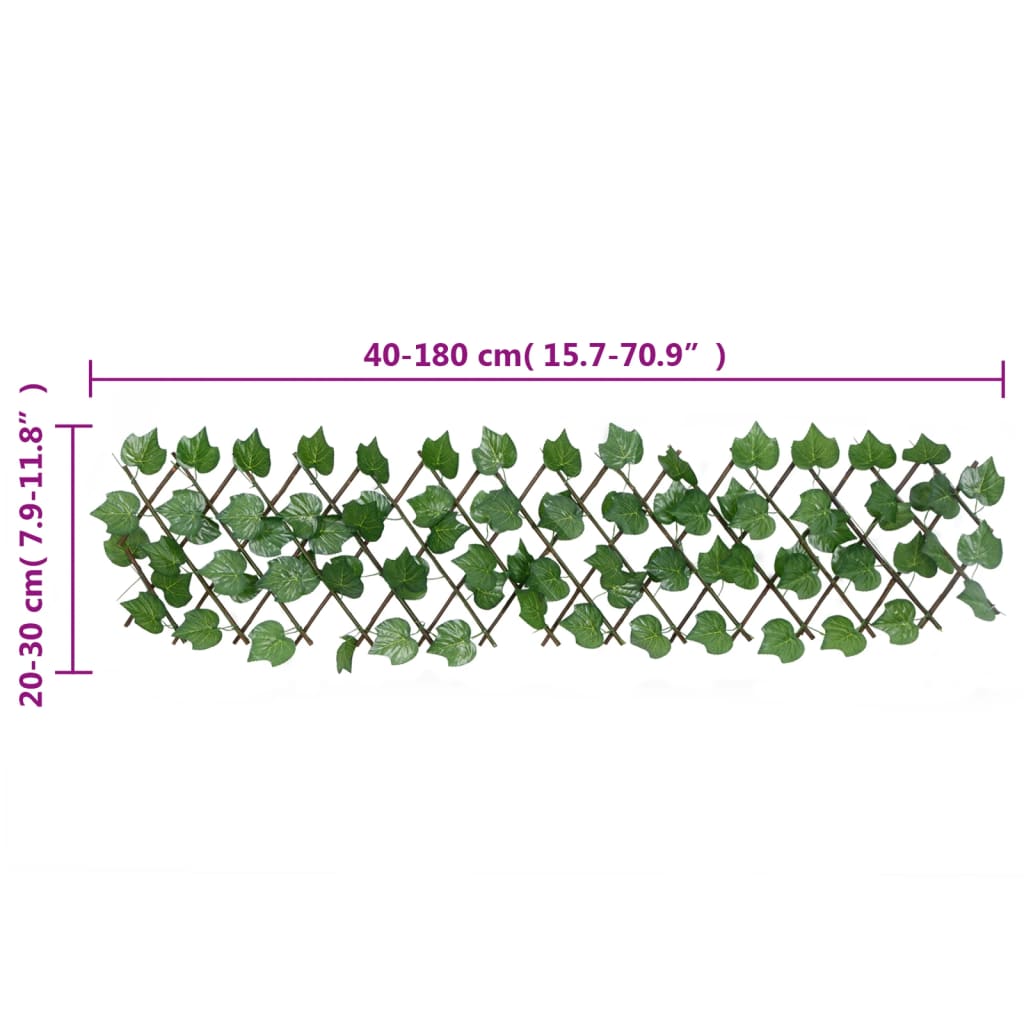 Enrejado expansible de parra artificial verde 5 uds 180x20 cm
