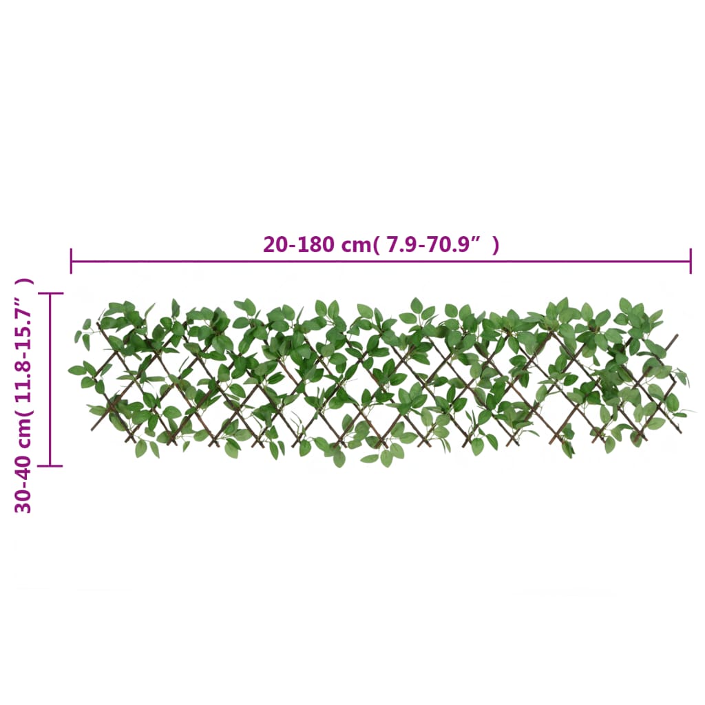 Enrejado expandible hiedra artificial verde 5 uds 180x30 cm