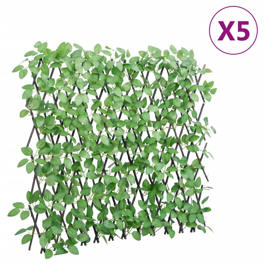 Enrejado expandible hiedra artificial verde 5 uds 180x30 cm