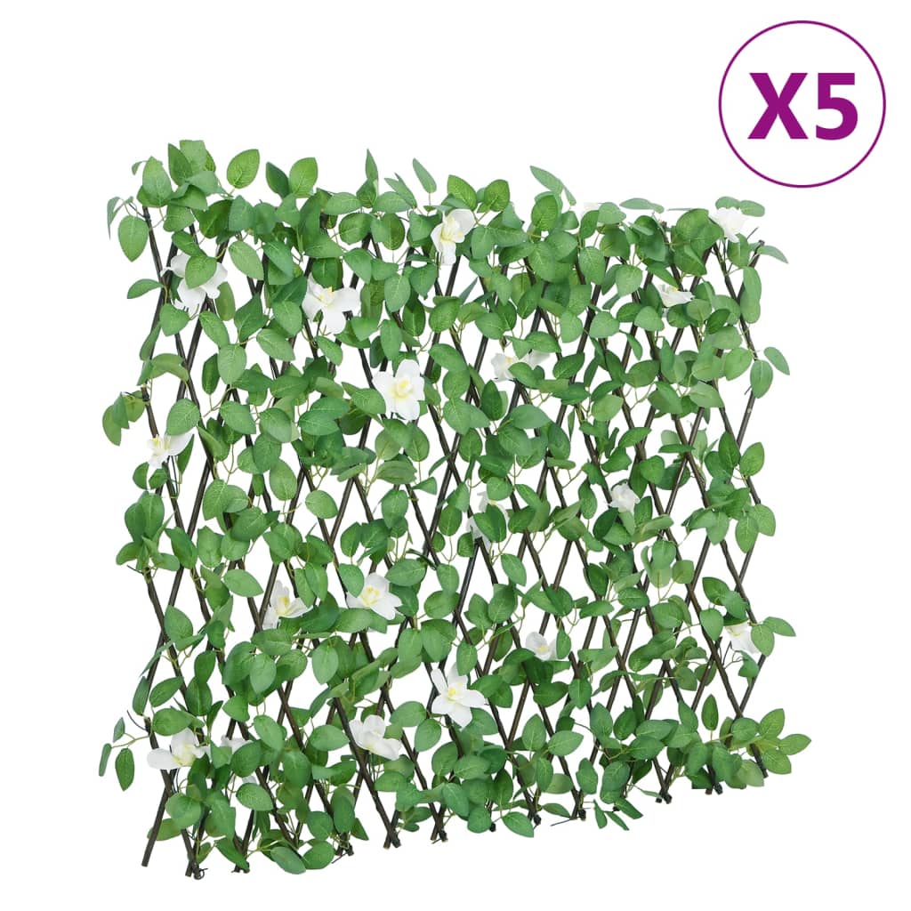 Enrejado expandible hiedra artificial verde 5 uds 180x30 cm