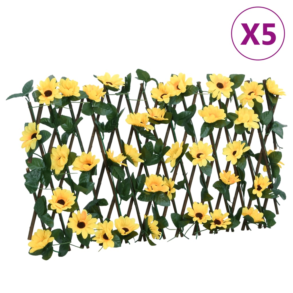 Enrejado expandible hiedra artificial verde 5 uds 180x30 cm