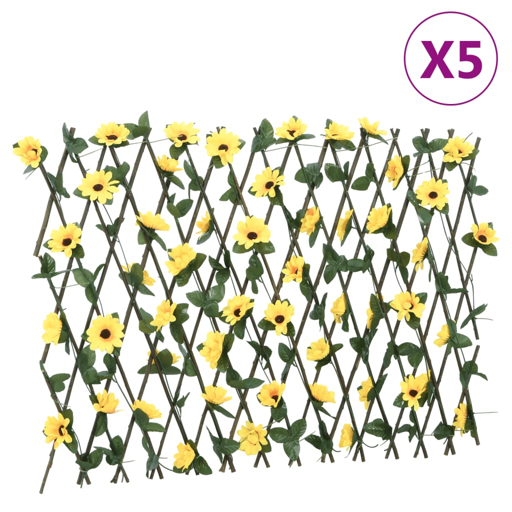 Enrejado expandible hiedra artificial verde 5 uds 180x30 cm