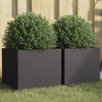 Jardinera 2 uds madera maciza de pino marrón miel 40x40x52,5 cm
