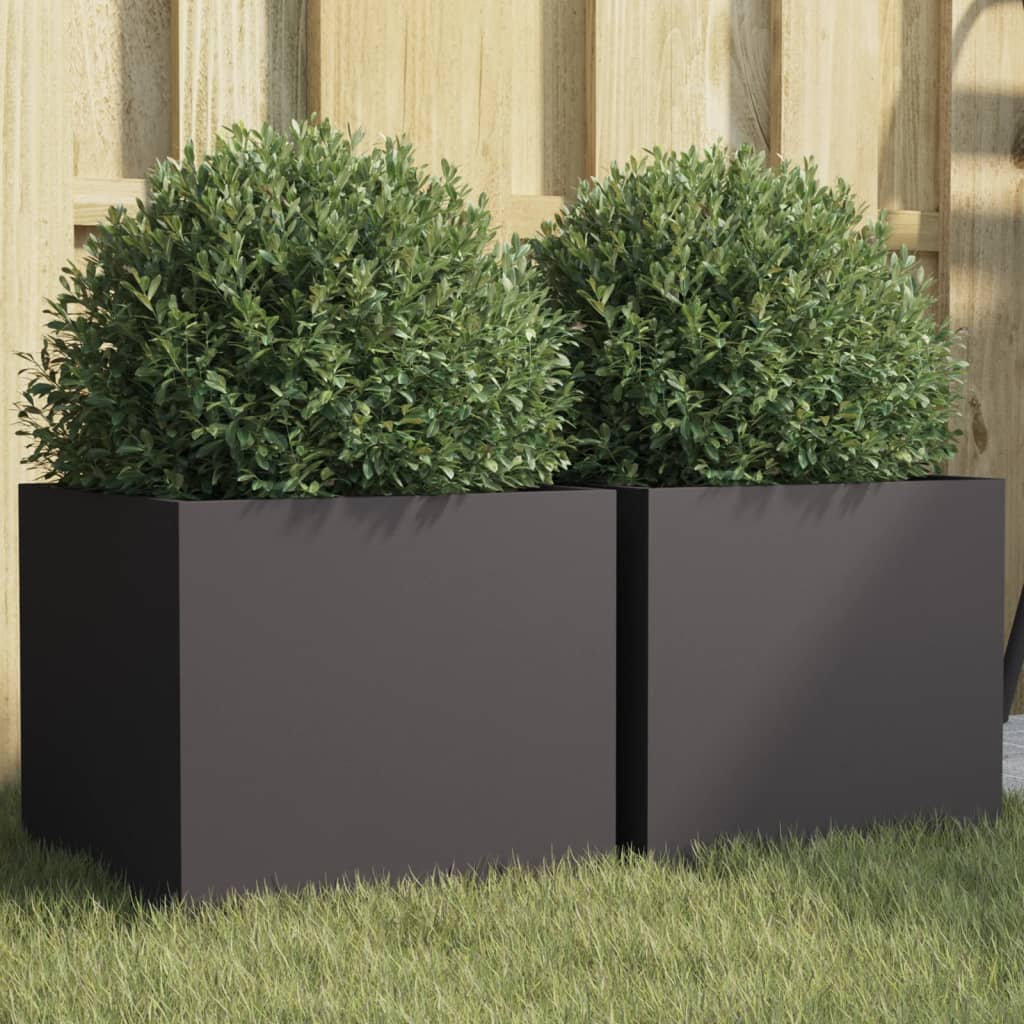 Jardinera 2 uds madera maciza de pino marrón miel 40x40x52,5 cm