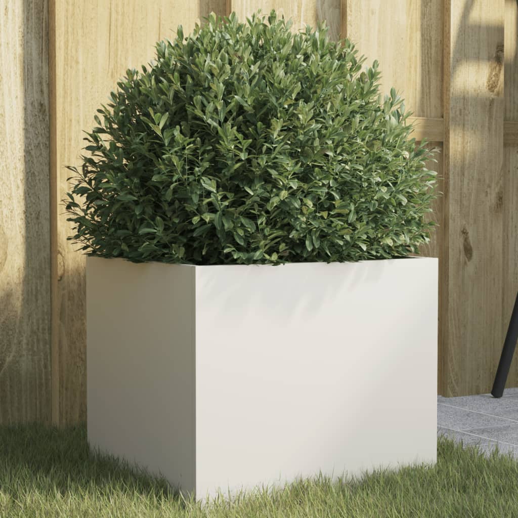 Jardinera acero blanco 32x29x75 cm