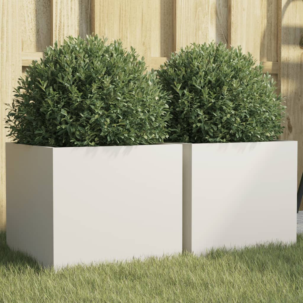 Jardinera 2 uds madera maciza de pino marrón miel 40x40x52,5 cm