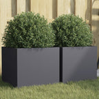 Jardinera 2 uds madera maciza de pino marrón miel 40x40x52,5 cm