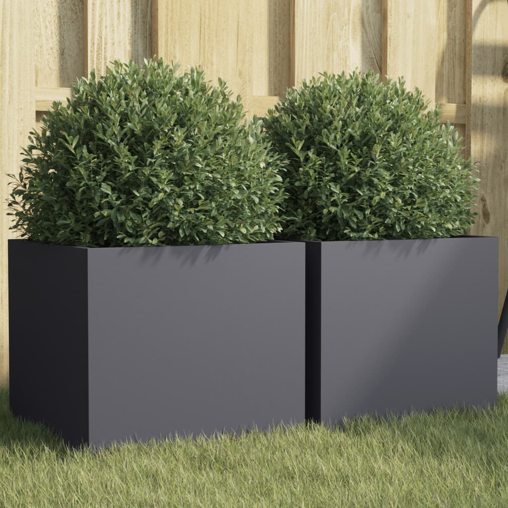 Jardinera 2 uds madera maciza de pino marrón miel 40x40x52,5 cm