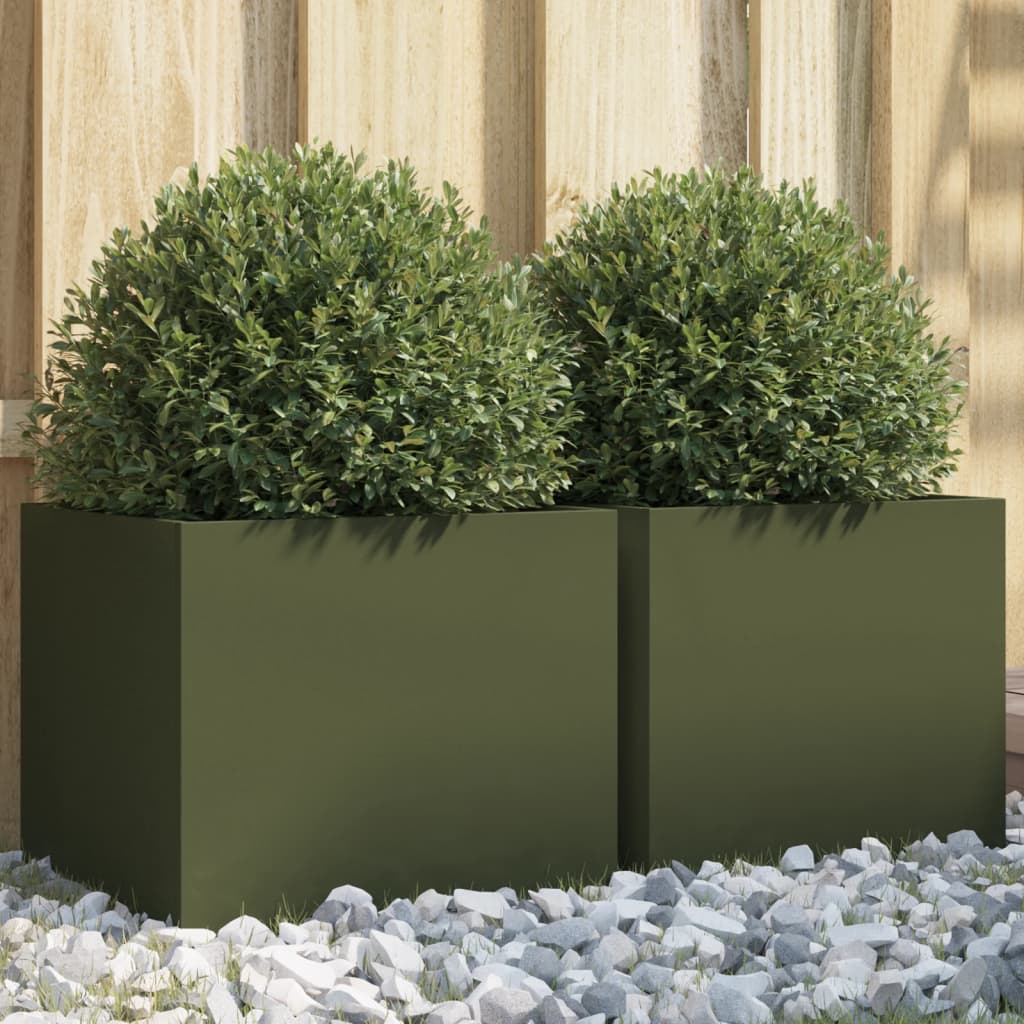 Jardinera 2 uds madera maciza de pino marrón miel 40x40x52,5 cm
