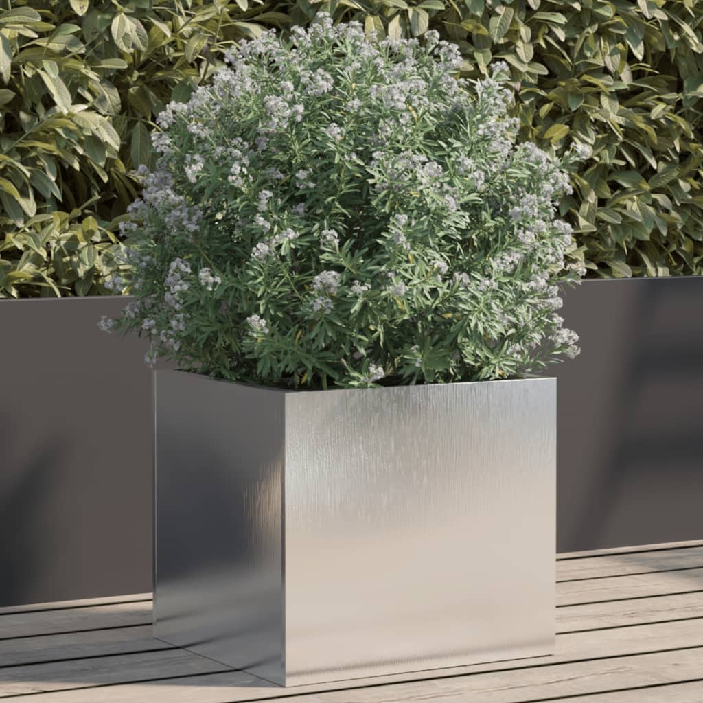 Jardinera acero blanco 32x29x75 cm