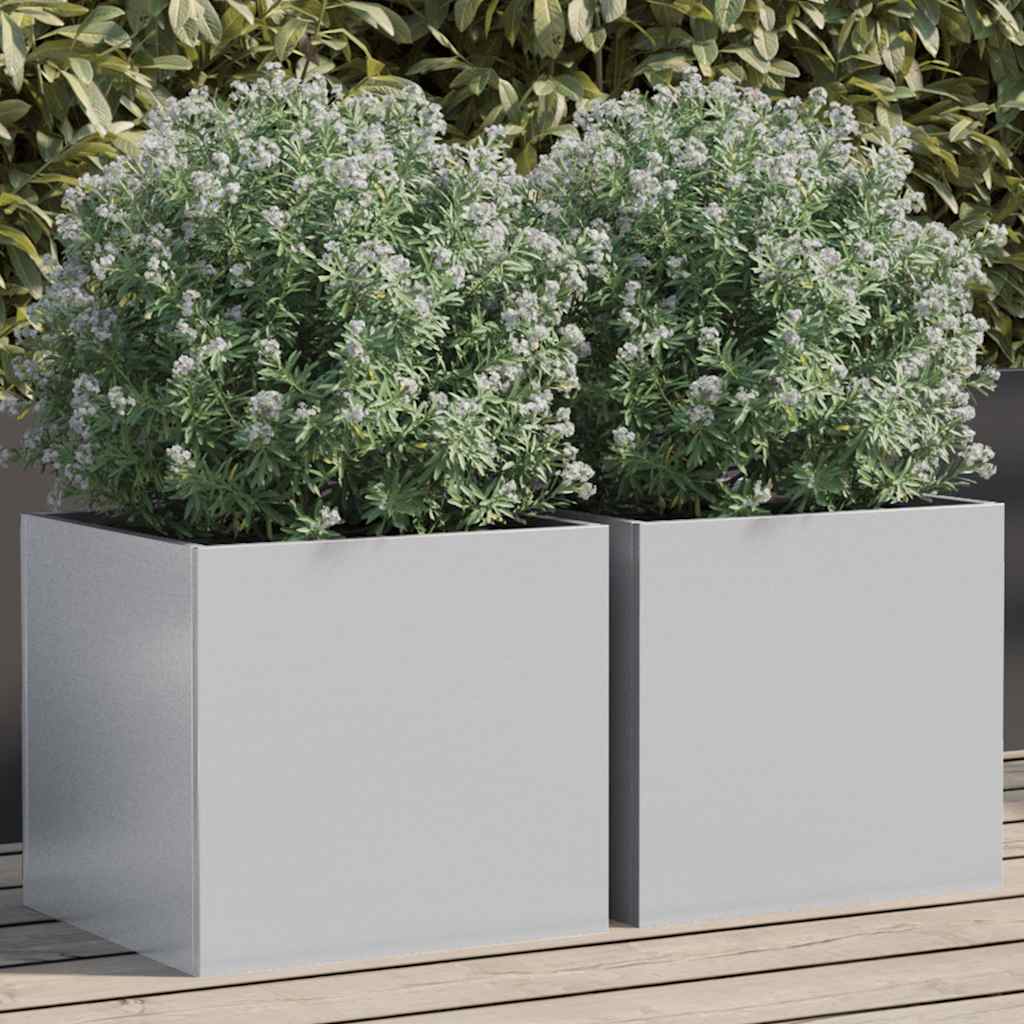 Jardinera 2 uds madera maciza de pino marrón miel 40x40x52,5 cm