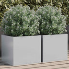 Jardinera 2 uds madera maciza de pino marrón miel 40x40x52,5 cm