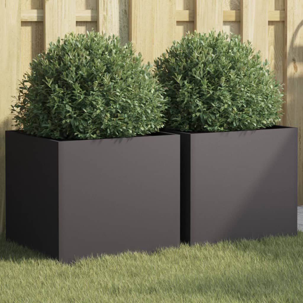 Jardinera 2 uds madera maciza de pino marrón miel 40x40x52,5 cm