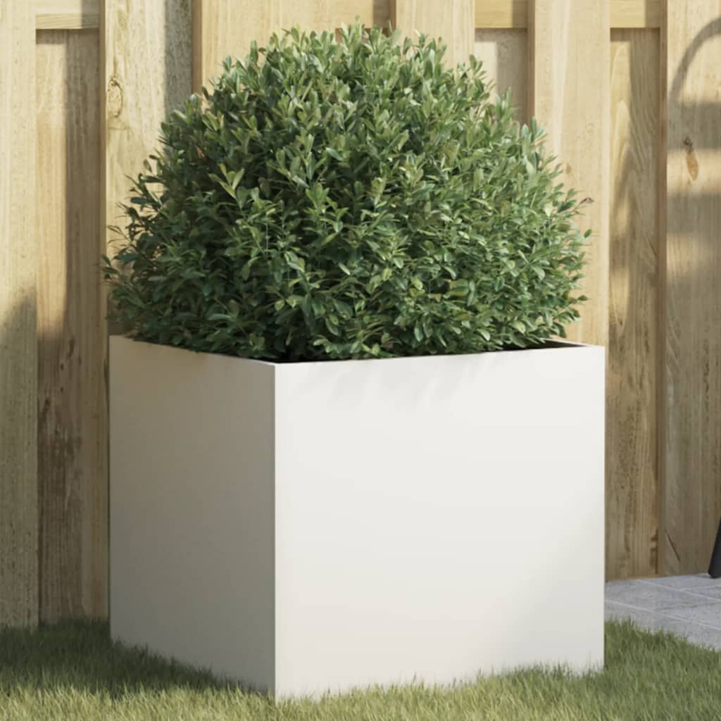 Jardinera acero blanco 32x29x75 cm