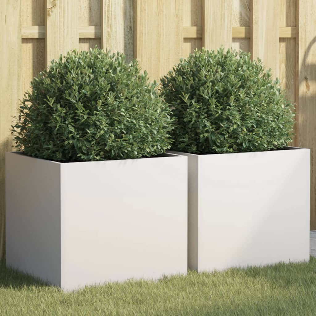 Jardinera 2 uds madera maciza de pino marrón miel 40x40x52,5 cm