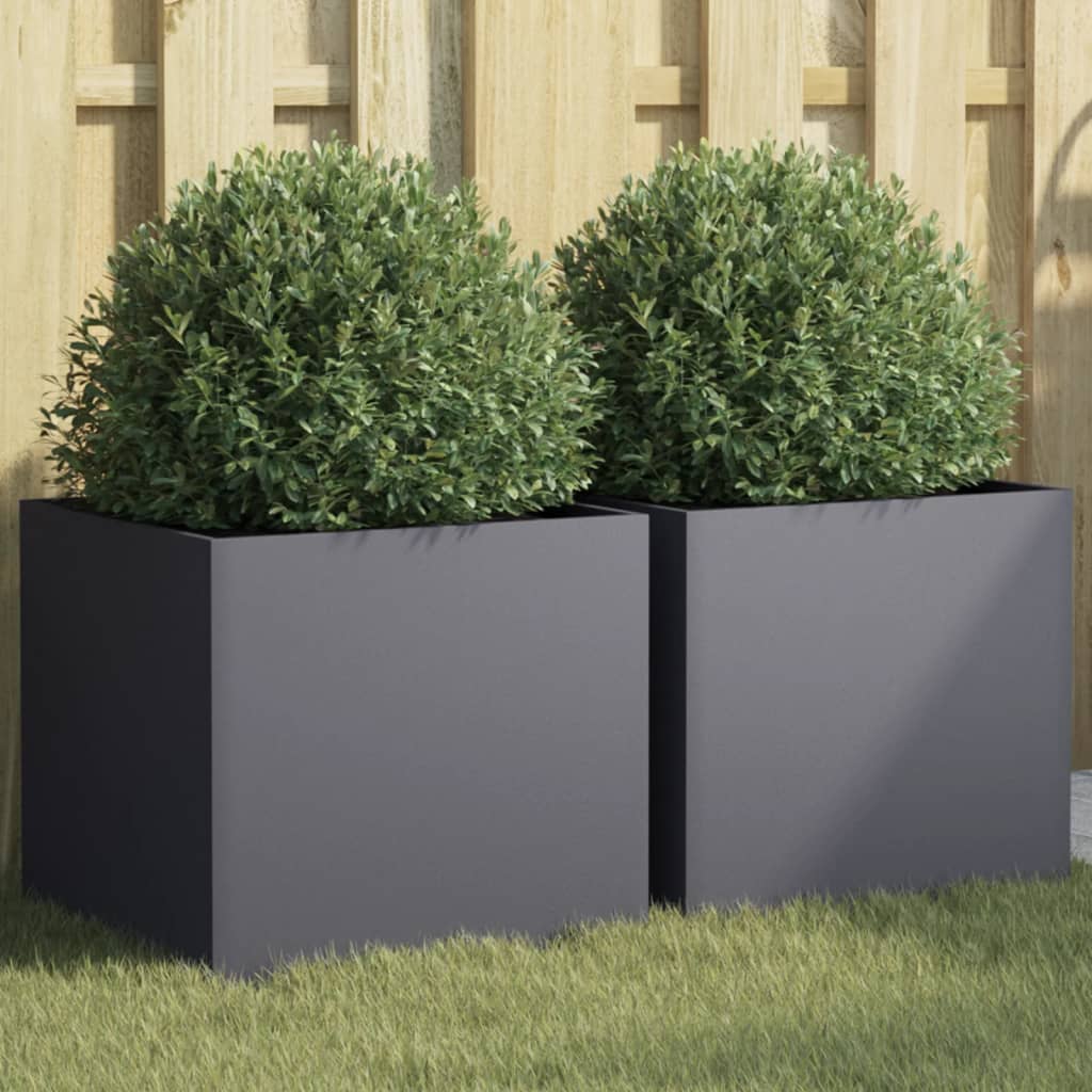 Jardinera 2 uds madera maciza de pino marrón miel 40x40x52,5 cm