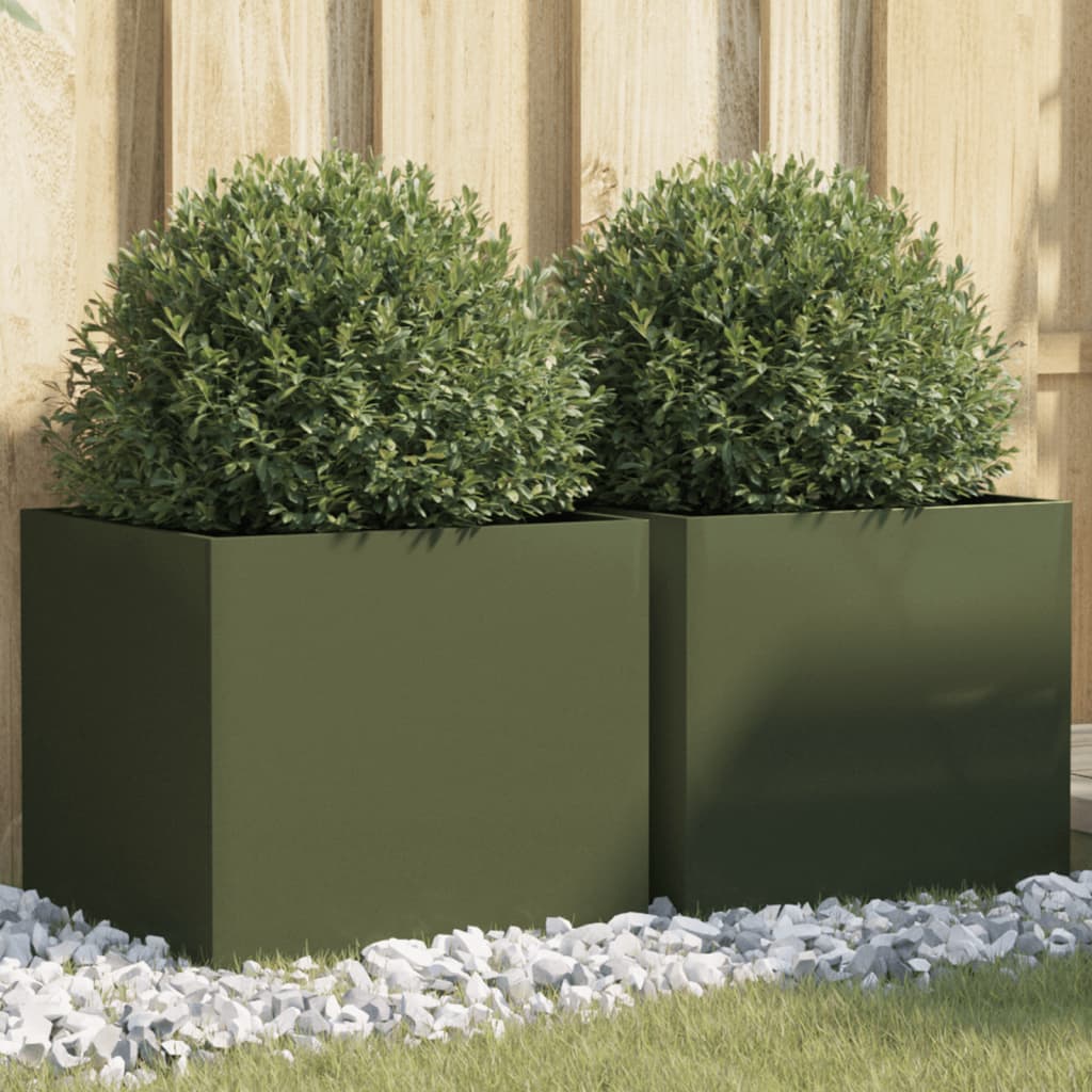 Jardinera 2 uds madera maciza de pino marrón miel 40x40x52,5 cm