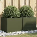 Jardinera 2 uds madera maciza de pino marrón miel 40x40x52,5 cm