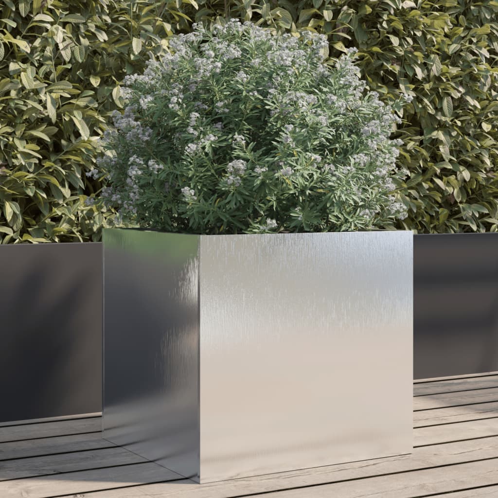 Jardinera acero blanco 32x29x75 cm