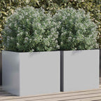 Jardinera 2 uds madera maciza de pino marrón miel 40x40x52,5 cm