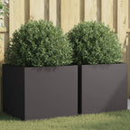 Jardinera 2 uds madera maciza de pino marrón miel 40x40x52,5 cm