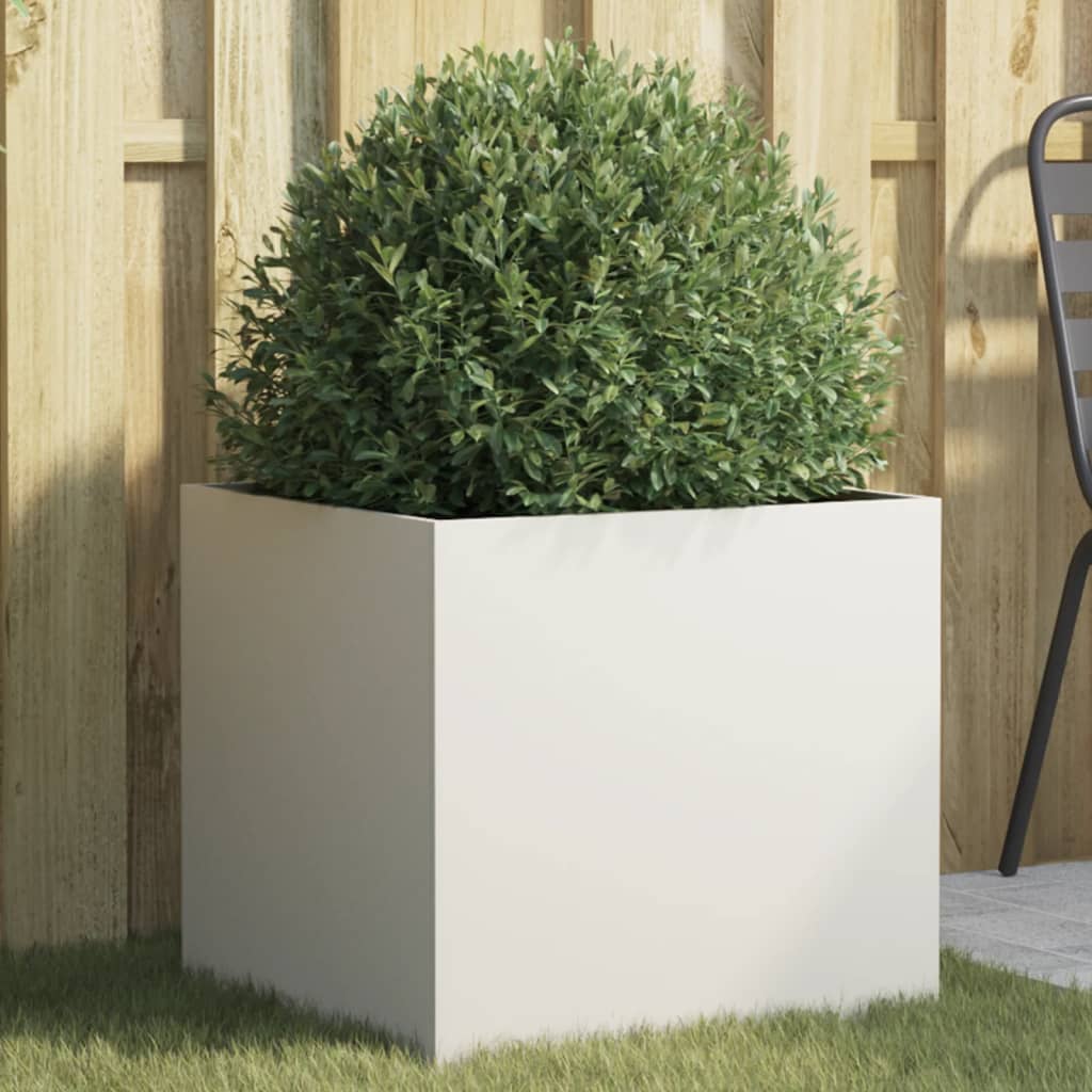 Jardinera acero blanco 32x29x75 cm