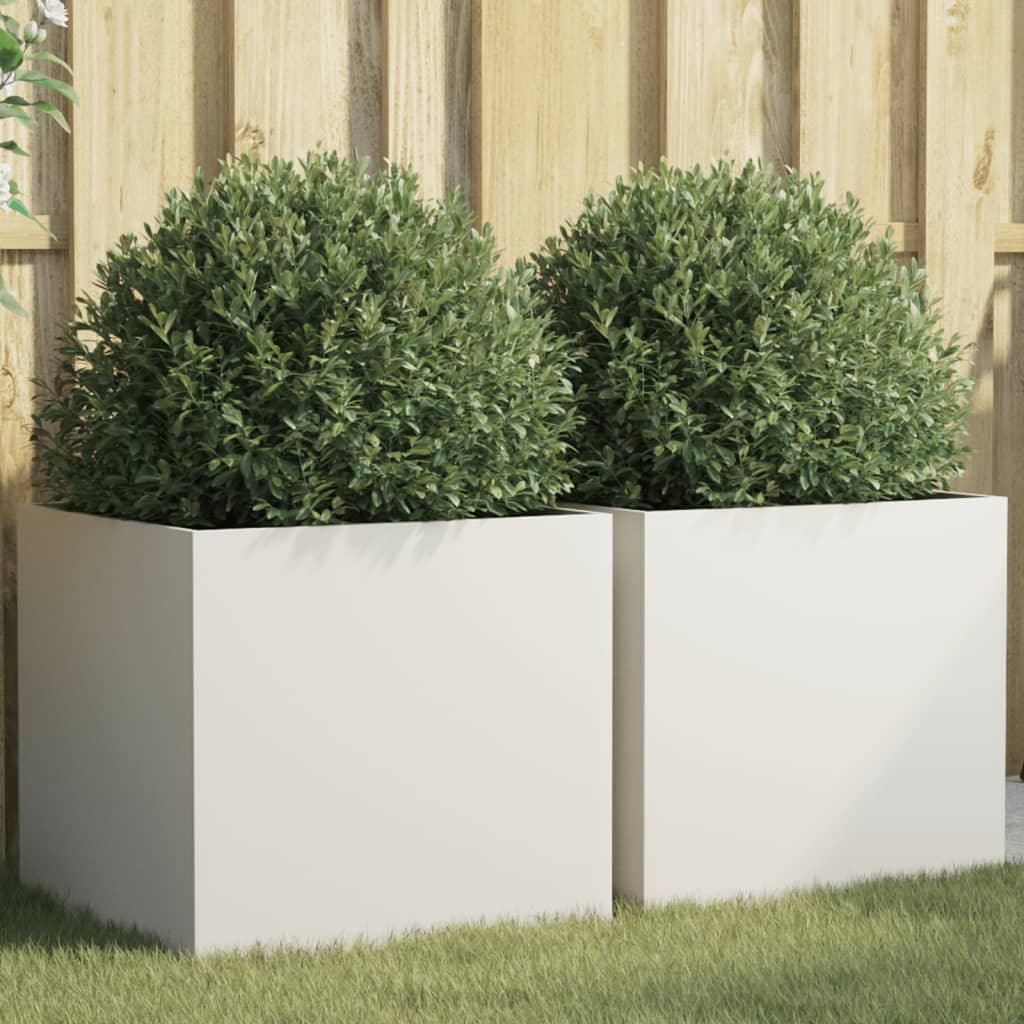 Jardinera 2 uds madera maciza de pino marrón miel 40x40x52,5 cm
