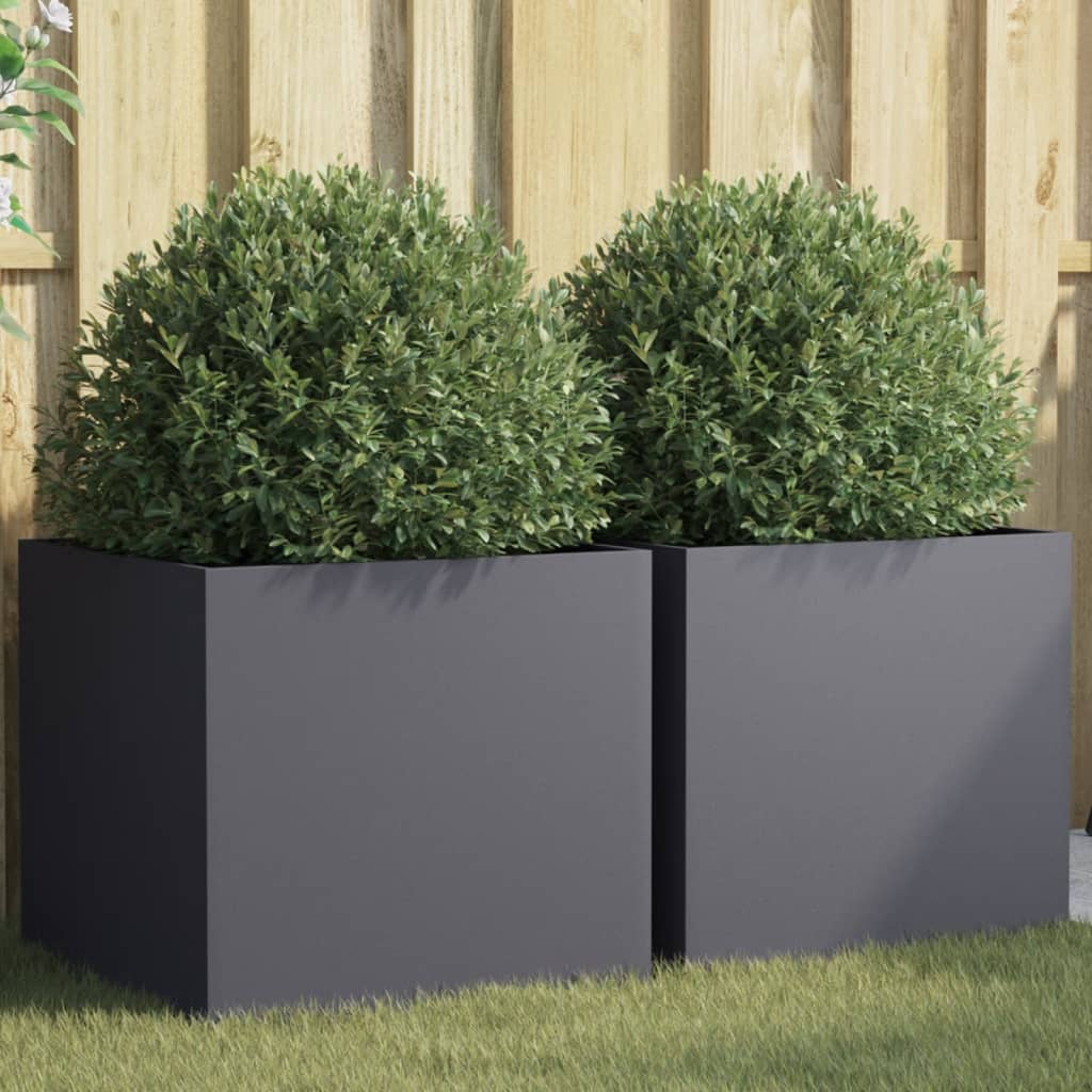 Jardinera 2 uds madera maciza de pino marrón miel 40x40x52,5 cm