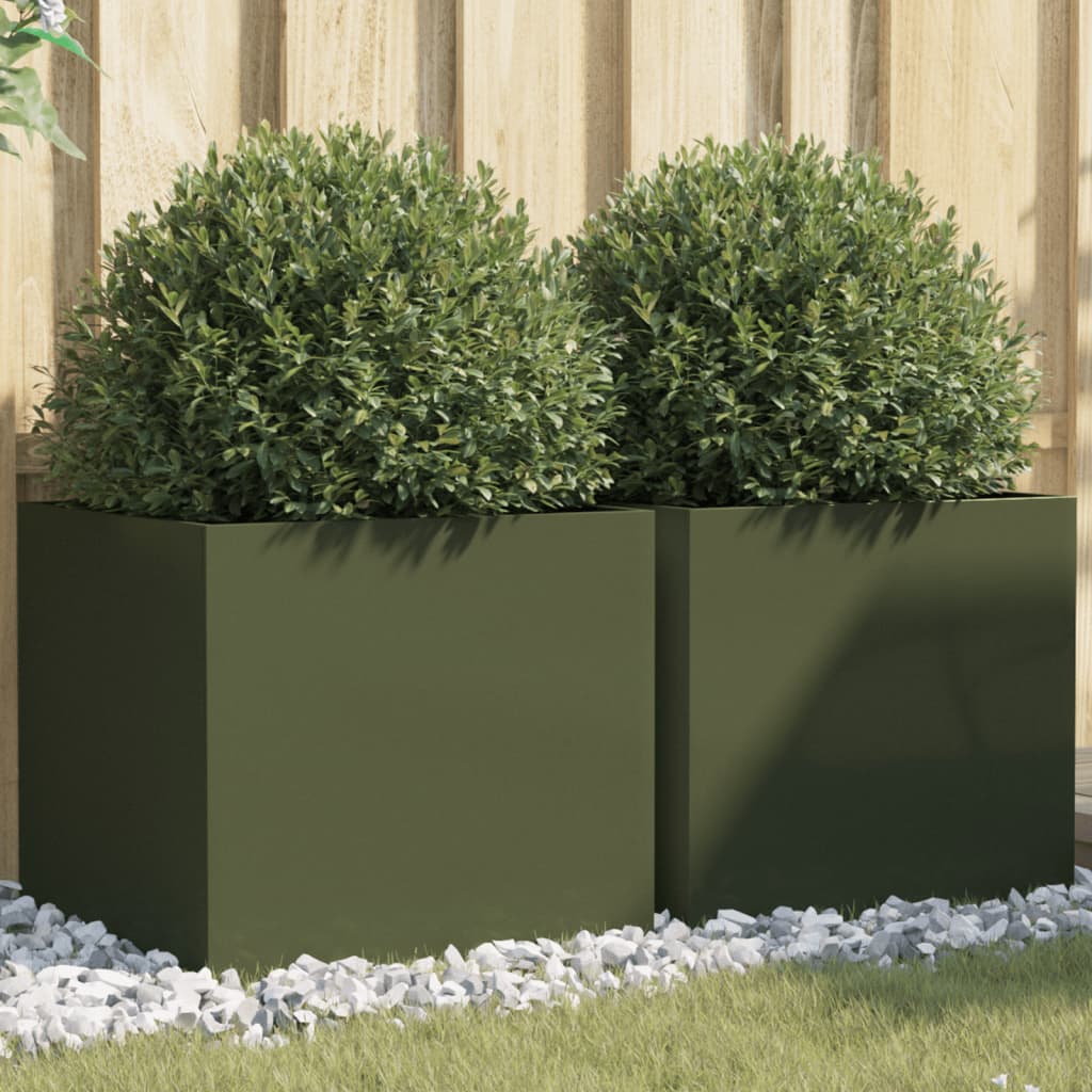 Jardinera 2 uds madera maciza de pino marrón miel 40x40x52,5 cm