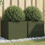 Jardinera 2 uds madera maciza de pino marrón miel 40x40x52,5 cm