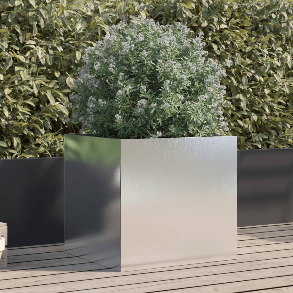 Jardinera acero blanco 32x29x75 cm