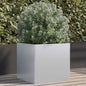 Jardinera de acero galvanizado plateado 32x29x75 cm