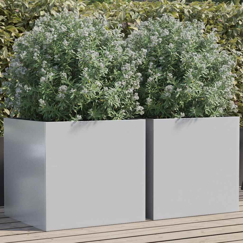 Jardinera 2 uds madera maciza de pino marrón miel 40x40x52,5 cm