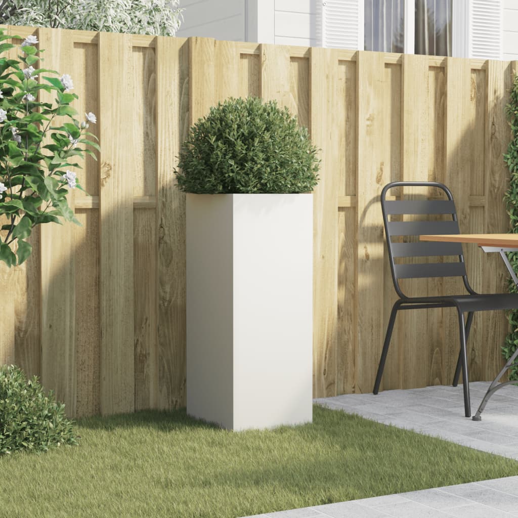 Jardinera acero blanco 32x29x75 cm