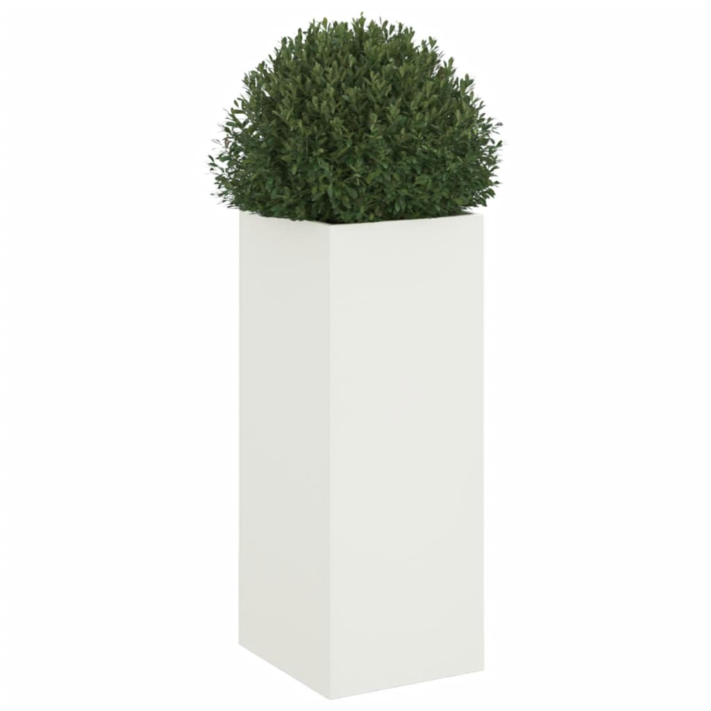 Jardinera acero blanco 32x29x75 cm