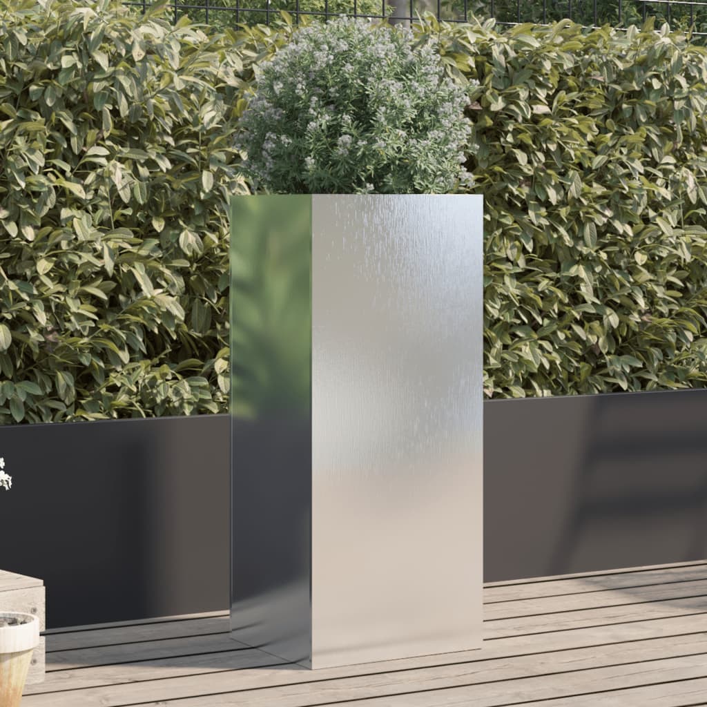 Jardinera acero blanco 32x29x75 cm