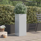 Jardinera de acero galvanizado plateado 32x29x75 cm