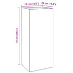 Jardinera de acero galvanizado plateado 32x29x75 cm