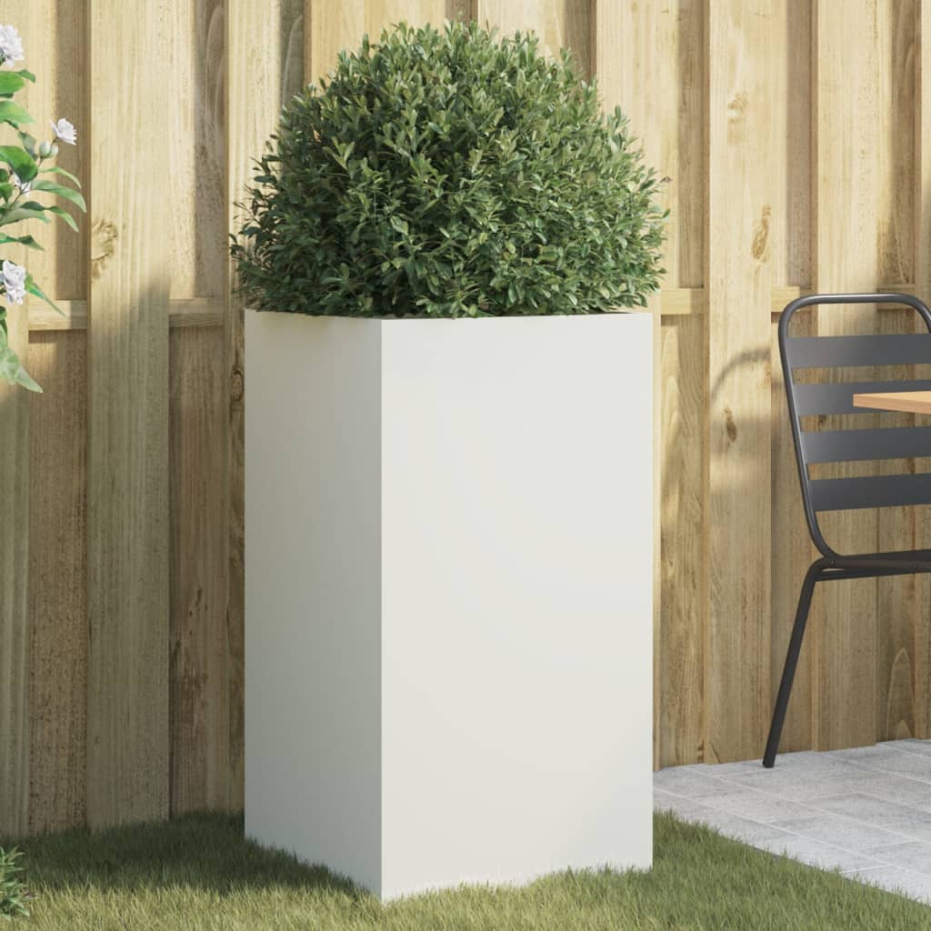 Jardinera acero blanco 32x29x75 cm