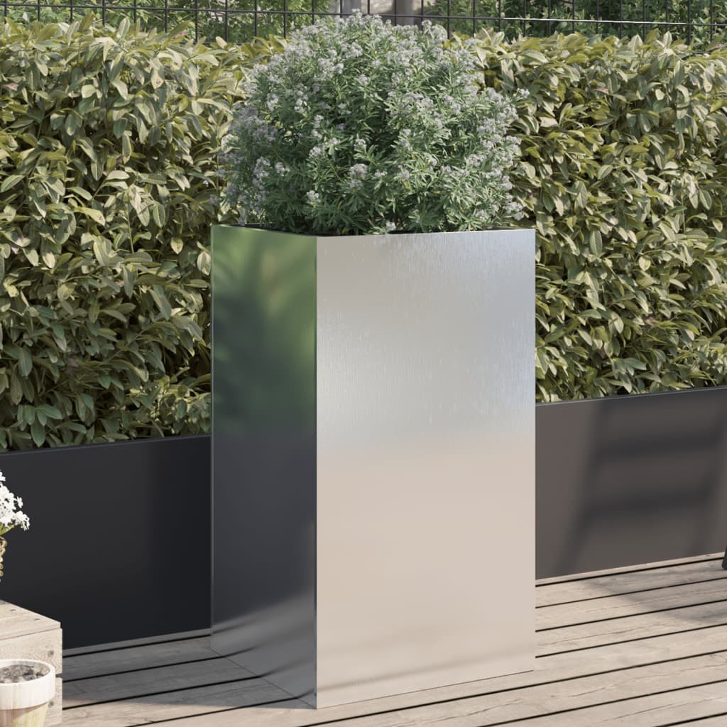 Jardinera acero blanco 32x29x75 cm