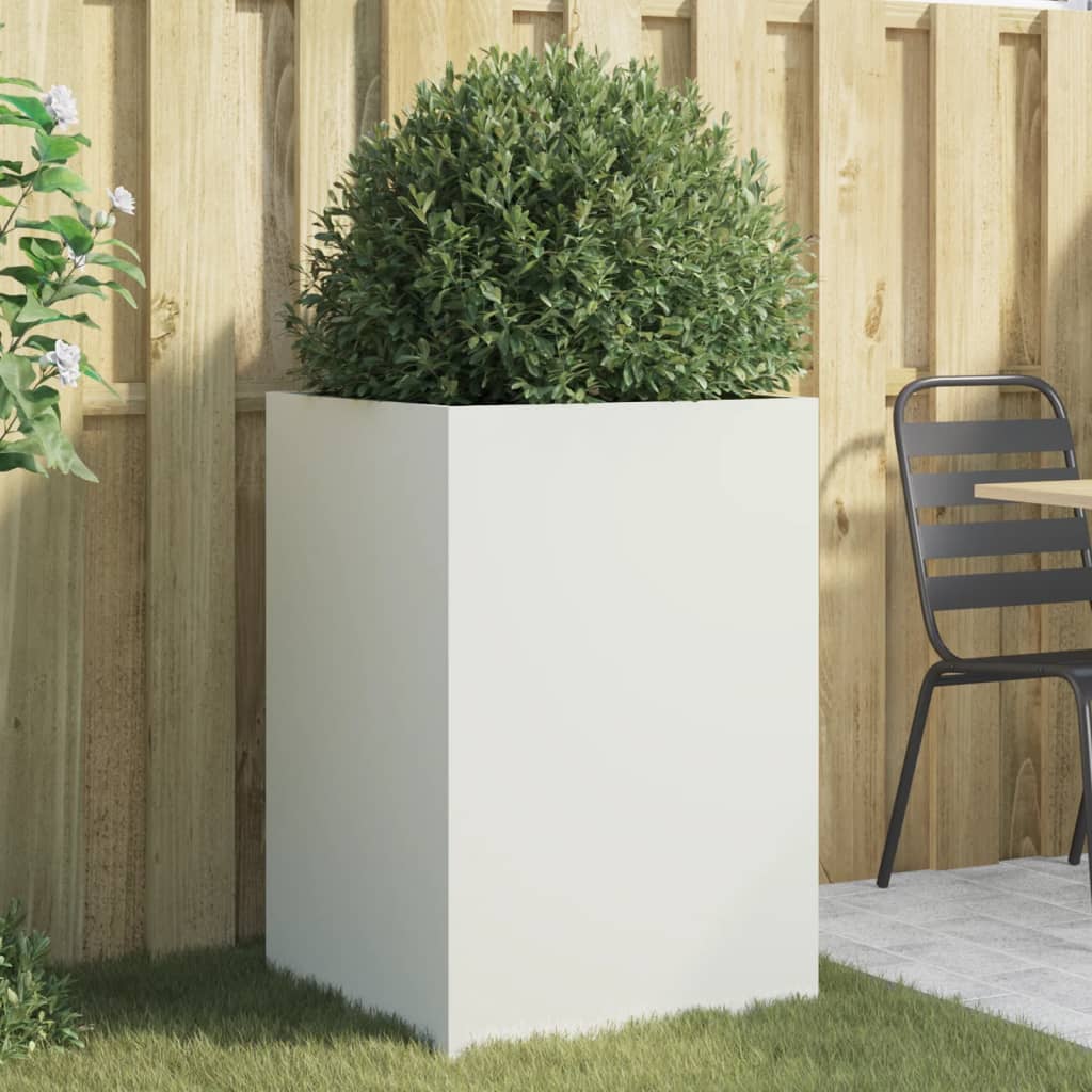 Jardinera acero blanco 32x29x75 cm